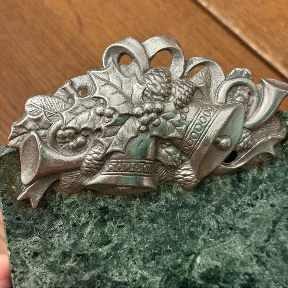 Arthur Court 1991 Green Marble Cheese Tray Trivet Cast 12